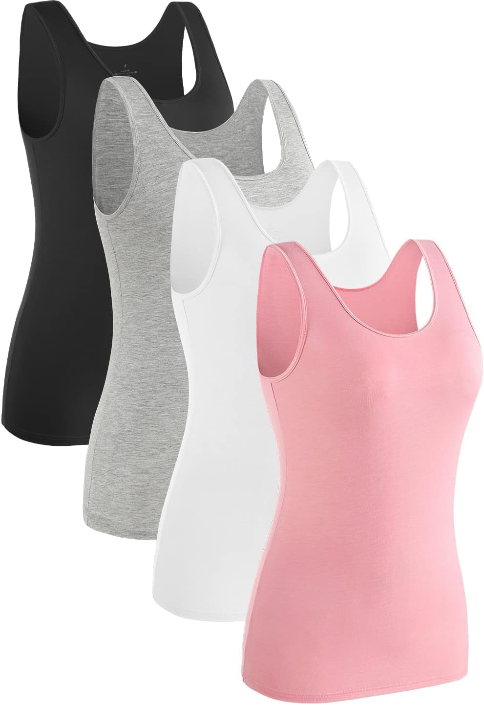 Women's 4-Piece Basic Sleeveless Tank Top Set for Layering
