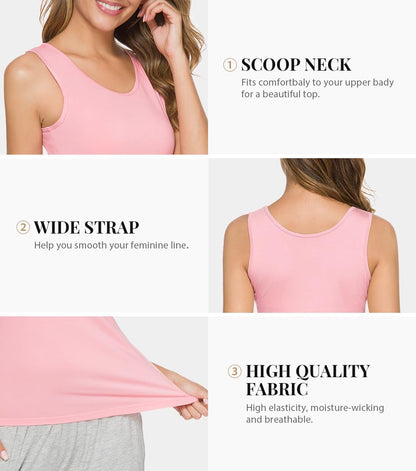 Women's 4-Piece Basic Sleeveless Tank Top Set for Layering