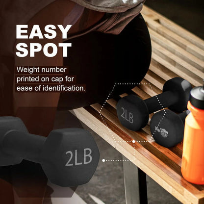 2Lb Neoprene Dumbbell Set - Black