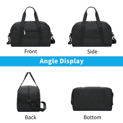14-Inch Black Mini Duffel Bag for Travel and Gym, Durable Polyester Construction
